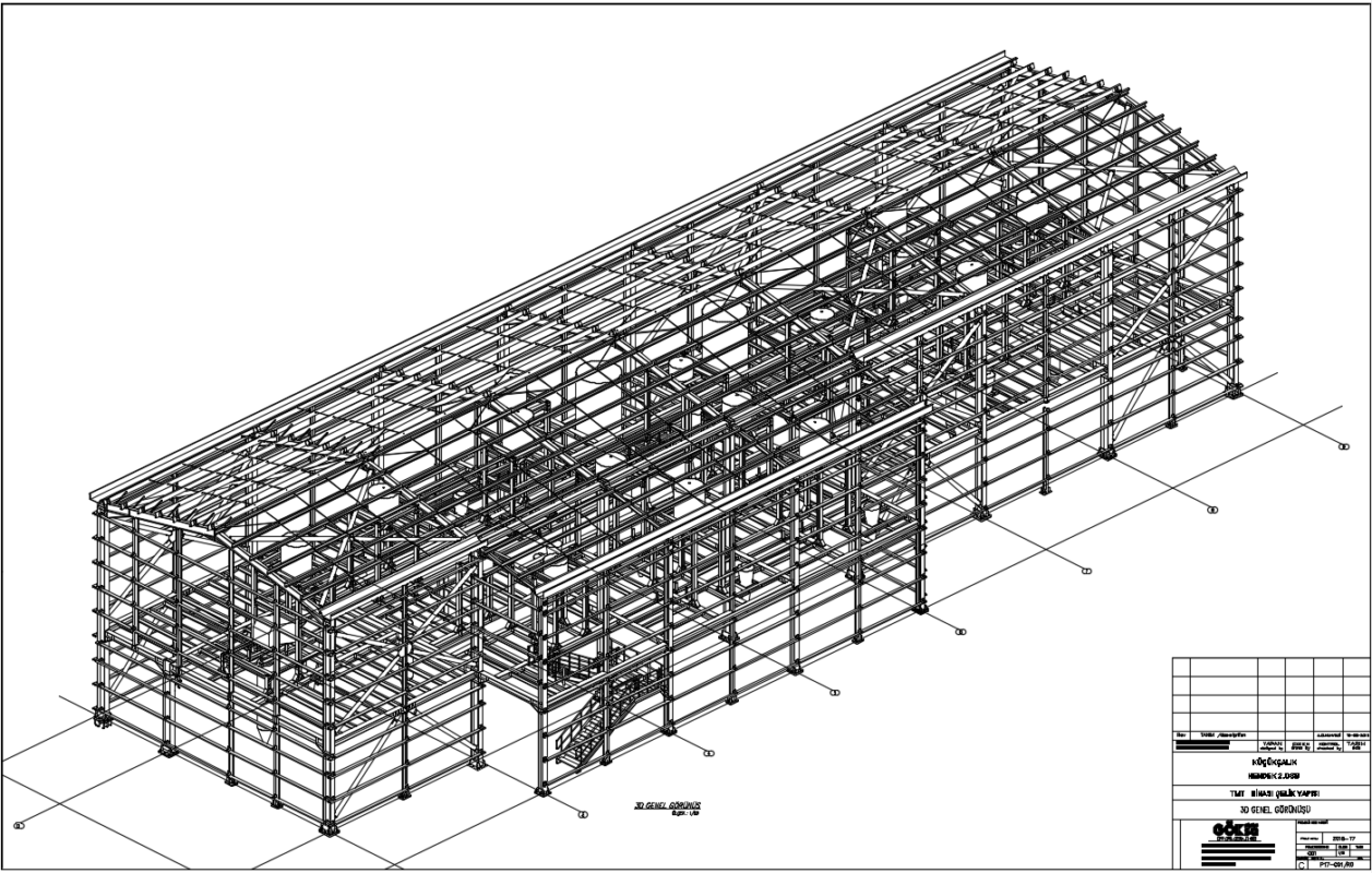Şekil 2 - Silo ve ekipmanların bulunduğu operasyon katı çelik yapısı