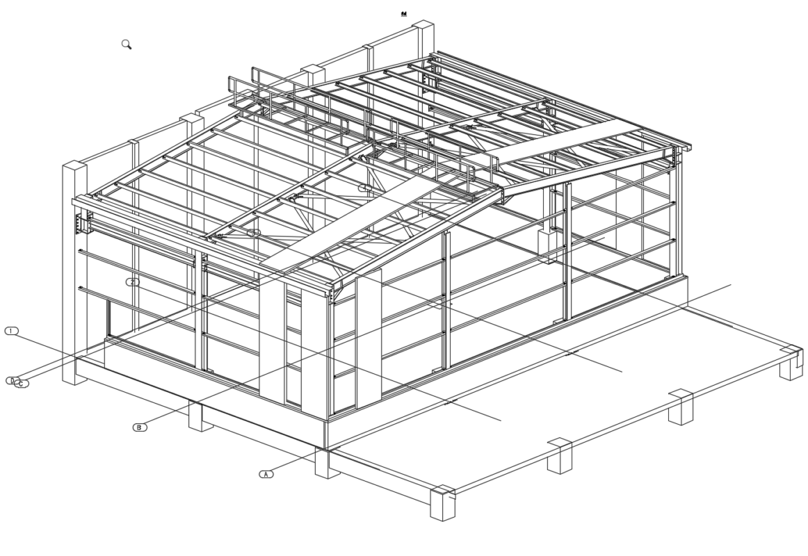 Şekil 1 - Çelik Yapı 3D görünüş